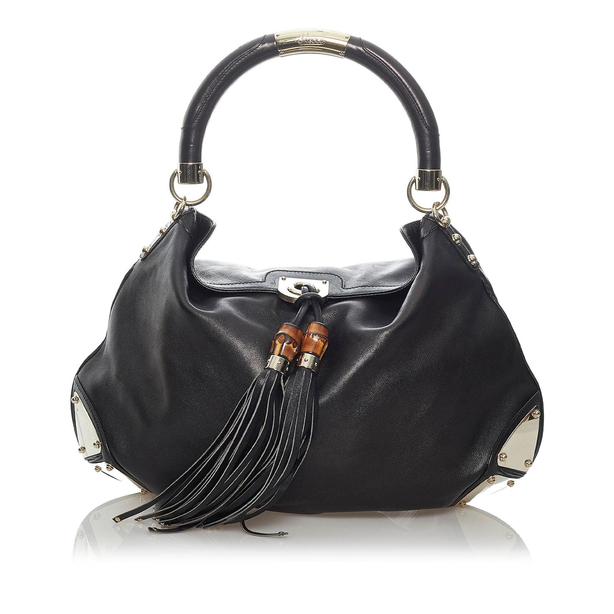 Gucci Bamboo Indy Leather Hobo Bag (SHG-29680)