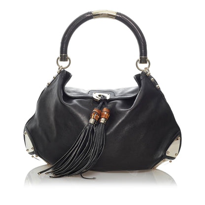 Gucci Bamboo Indy Leather Hobo Bag (SHG-29680)