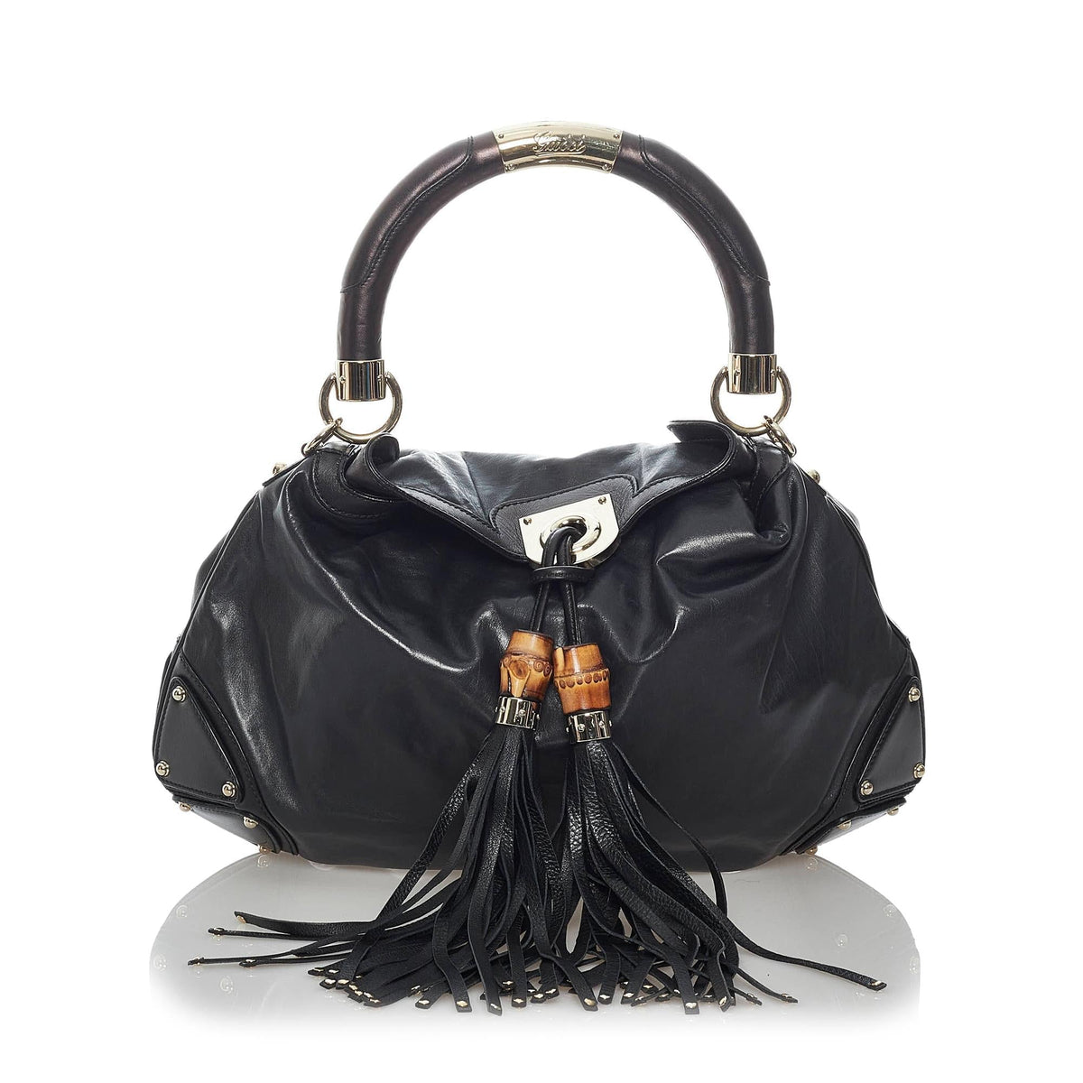Gucci Bamboo Indy Leather Satchel (SHG-29790)