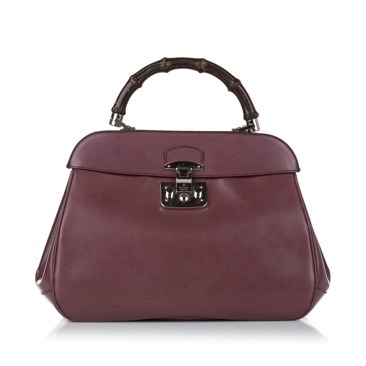 Gucci Bamboo Lady Lock Leather Handbag (SHG-OZa9ZR)