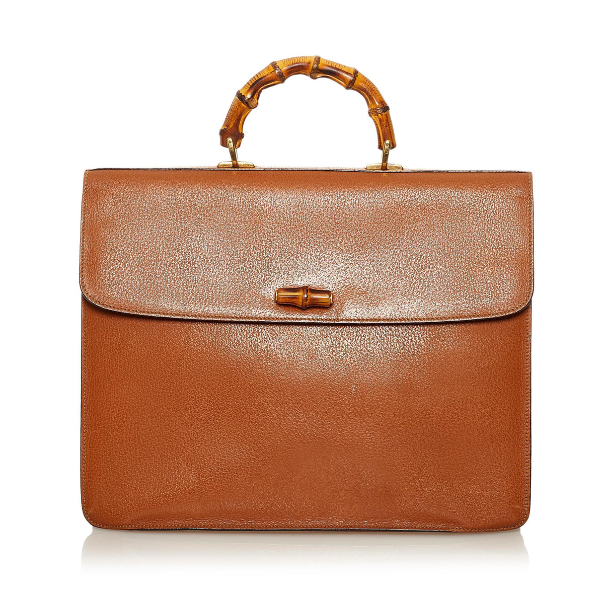 Gucci Bamboo Leather Business Bag (SHG-35046)