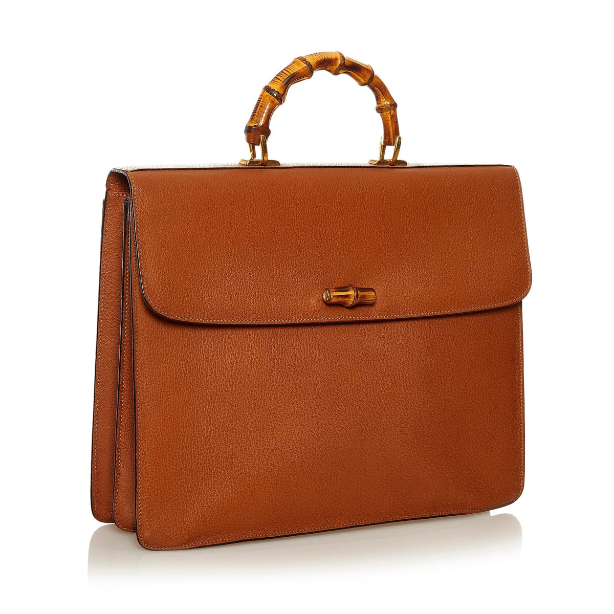 Gucci Bamboo Leather Business Bag (SHG-35046)