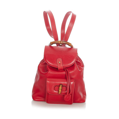 Gucci Bamboo Leather Drawstring Mini Backpack (SHG-HWMiaE)