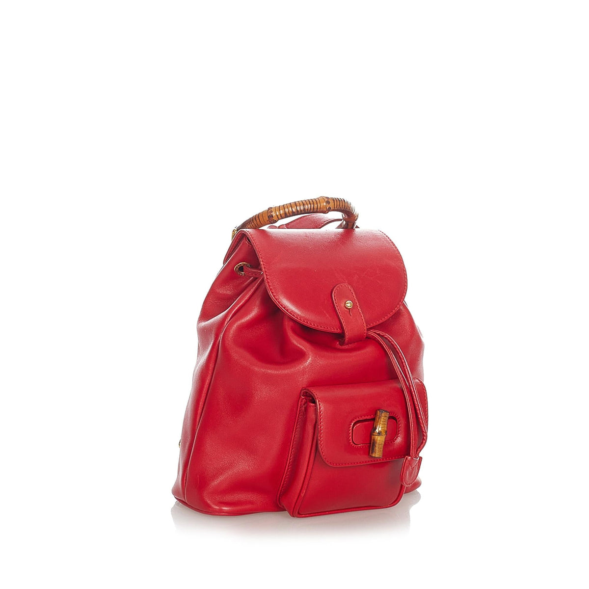 Gucci Bamboo Leather Drawstring Mini Backpack (SHG-HWMiaE)