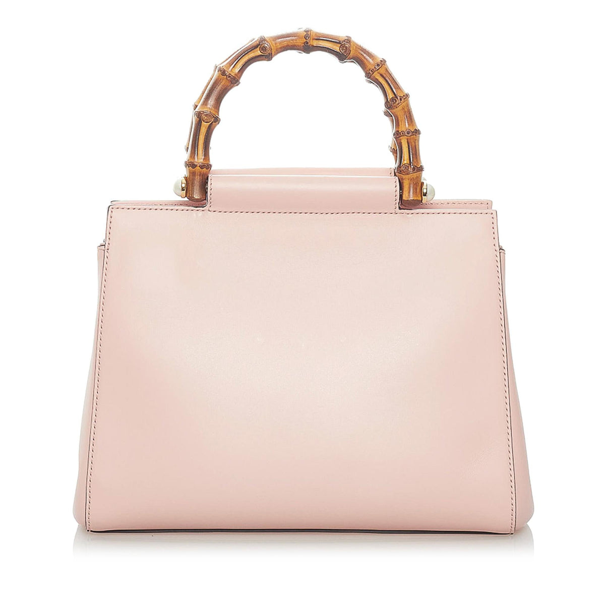 Gucci Bamboo Nymphaea Leather Satchel (SHG-32096)
