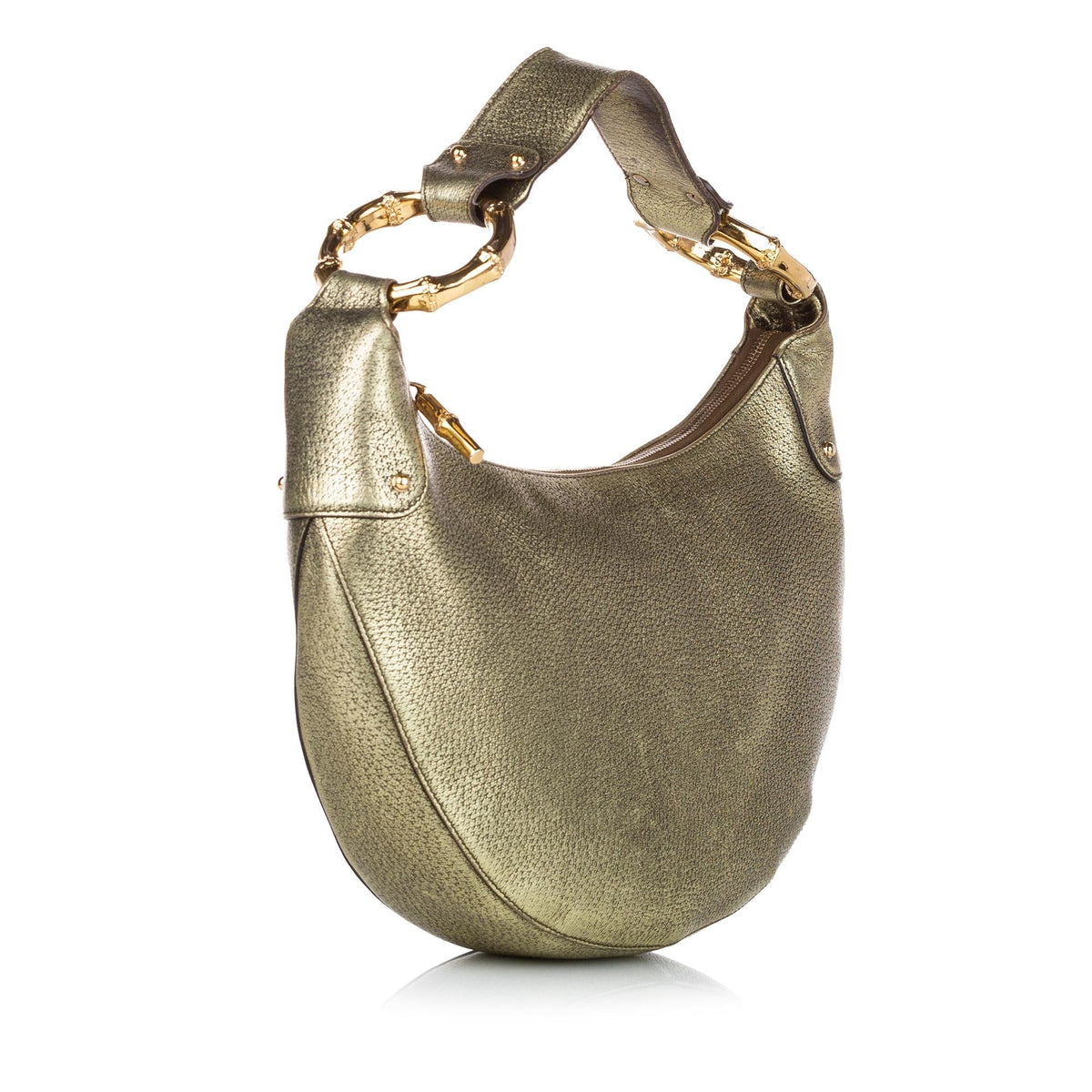 Gucci Bamboo Ring Leather Hobo Bag (SHG-28474)