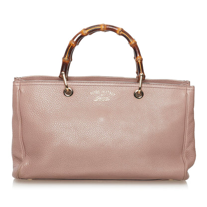 Gucci Bamboo Shopper Leather Satchel (SHG-31745)
