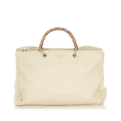 Gucci Bamboo Shopper Leather Satchel (SHG-32152)
