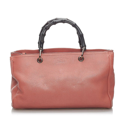 Gucci Bamboo Shopper Leather Satchel (SHG-34222)