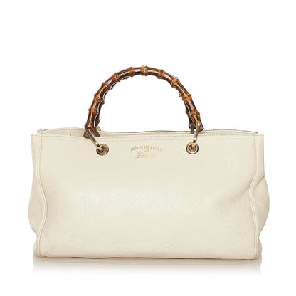 Gucci Bamboo Shopper Leather Satchel (SHG-34372)