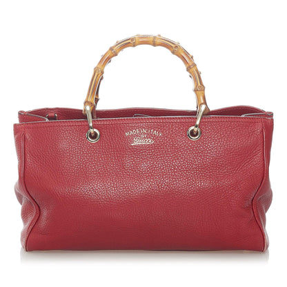 Gucci Bamboo Shopper Leather Satchel (SHG-37606)