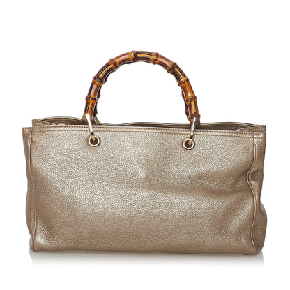 Gucci Bamboo Shopper Leather Satchel (SHG-37608)