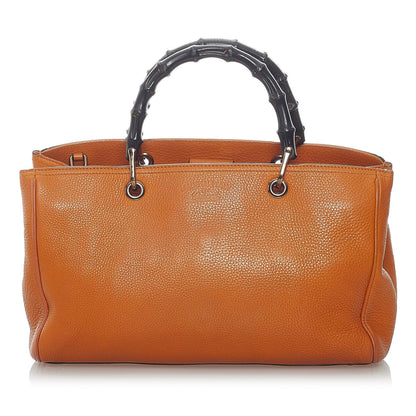 Gucci Bamboo Shopper Leather Satchel (SHG-37617)