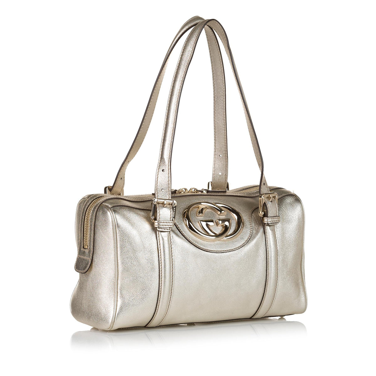 Gucci Britt Leather Boston Bag (SHG-34948)