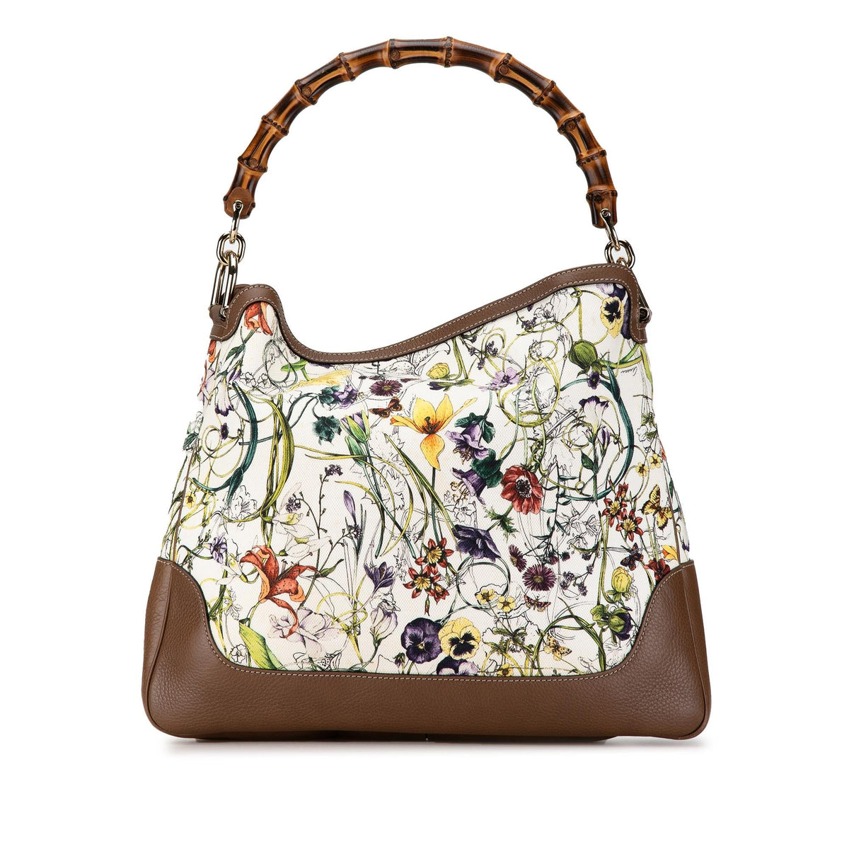 Gucci Canvas Bamboo Flora Diana Satchel (SHG-8uP6Jf)
