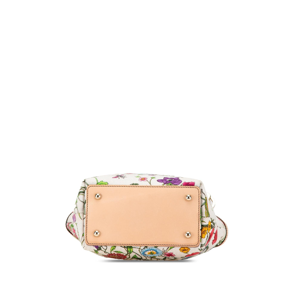 Gucci Canvas Bamboo Flora Handbag