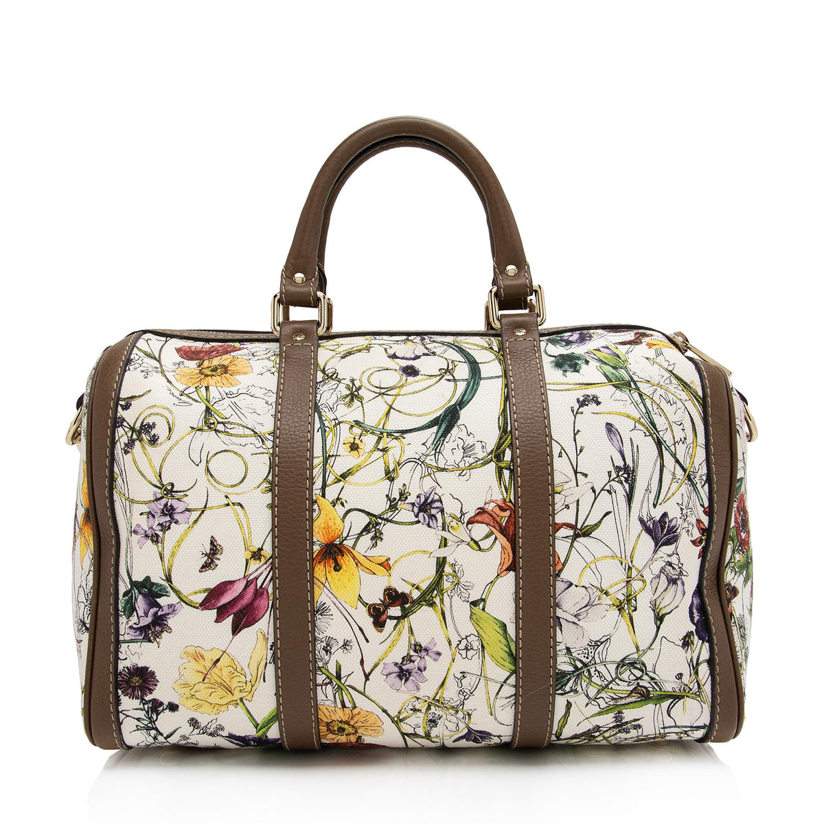 Gucci Canvas Flora Joy Convertible Medium Boston Bag (SHF-FIW9Ce)