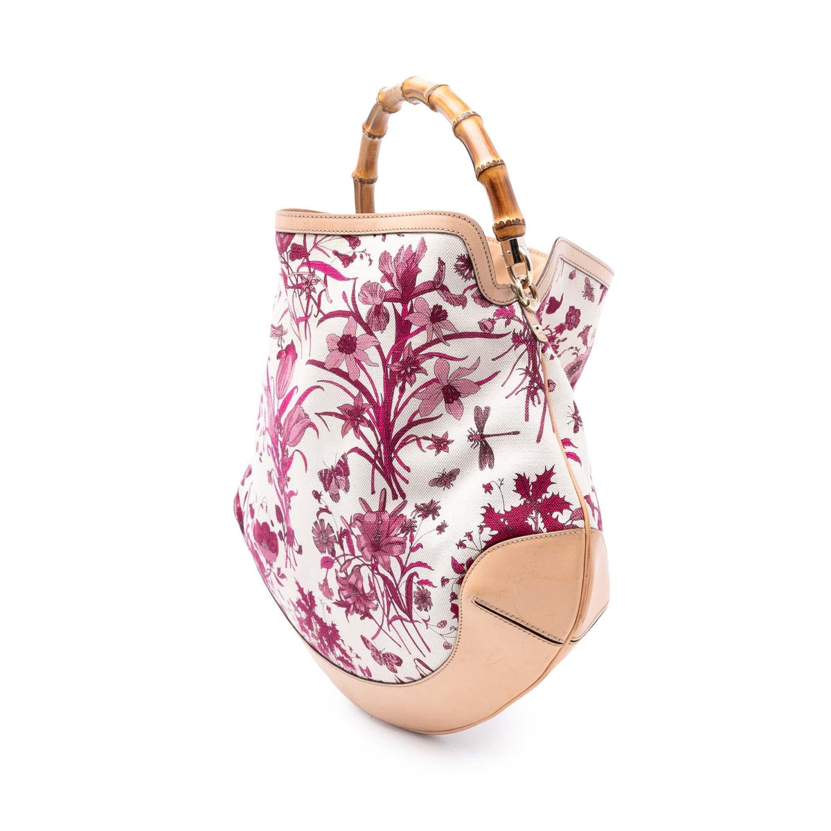 Gucci Canvas Floral Peggy Bamboo Hobo