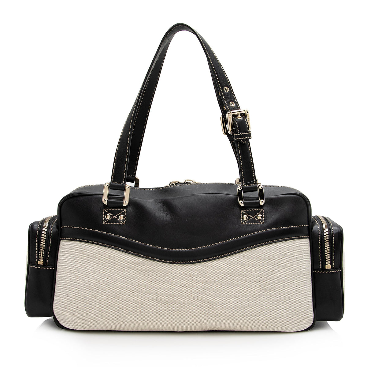 Gucci Canvas Leather East West Multi-Pocket Satchel (SHF-22759)