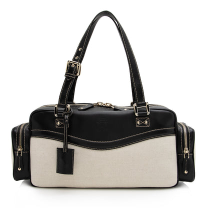 Gucci Canvas Leather East West Multi-Pocket Satchel (SHF-22759)