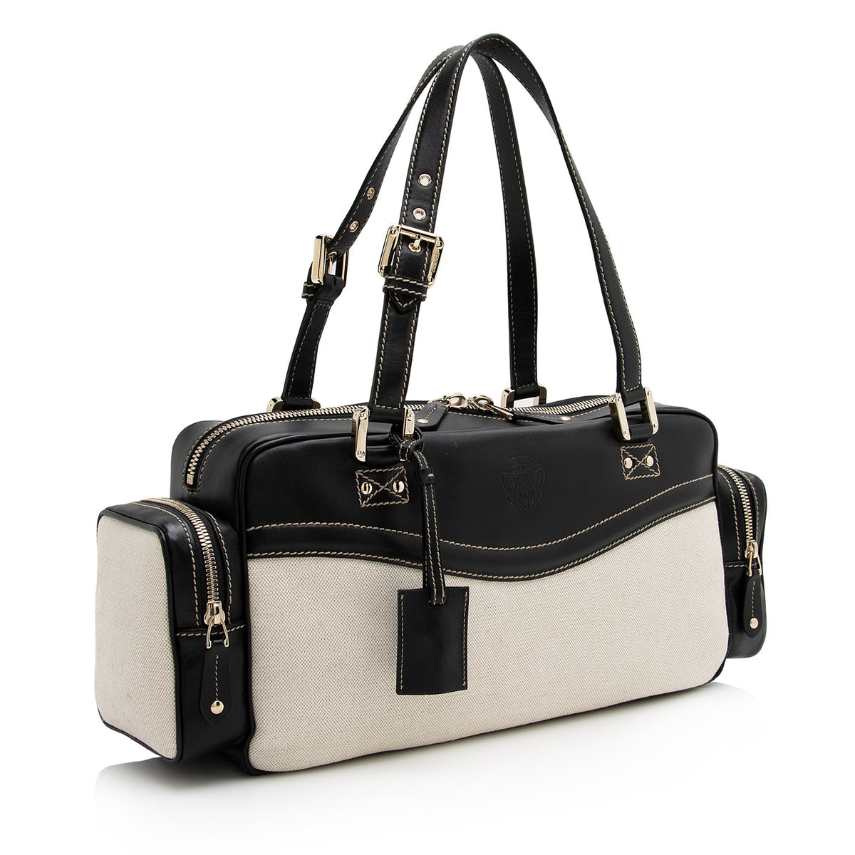 Gucci Canvas Leather East West Multi-Pocket Satchel (SHF-22759)