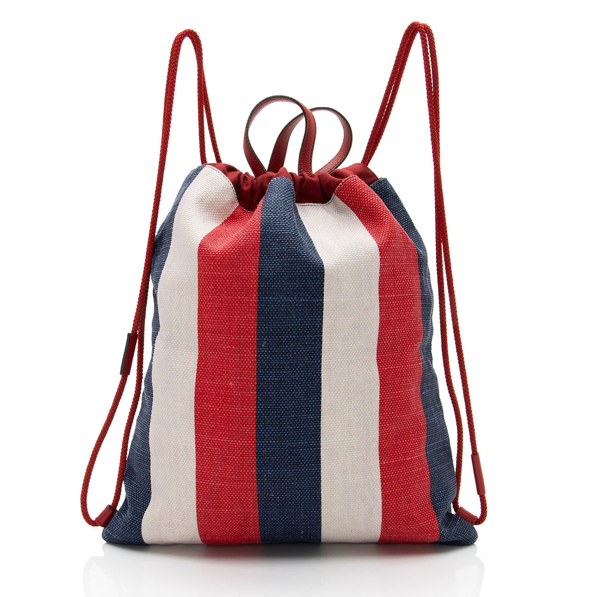 Gucci Canvas Sylvie Stripe Logo Drawstring Backpack