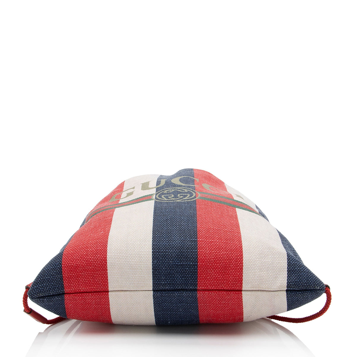 Gucci Canvas Sylvie Stripe Logo Drawstring Backpack