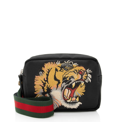 Gucci Canvas Tiger Embroidered Web Messenger