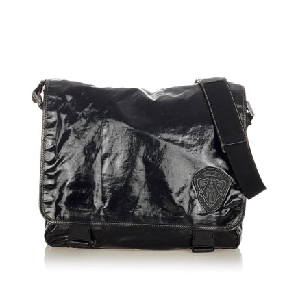 Gucci Crest Coated Canvas Crossbody Bag (SHG-31753)