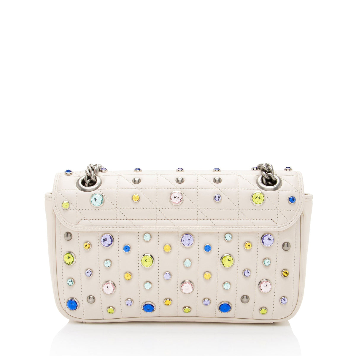 Gucci Crystal Embellished Matelasse GG Marmont Small Flap Bag (SHF-3tbySh)