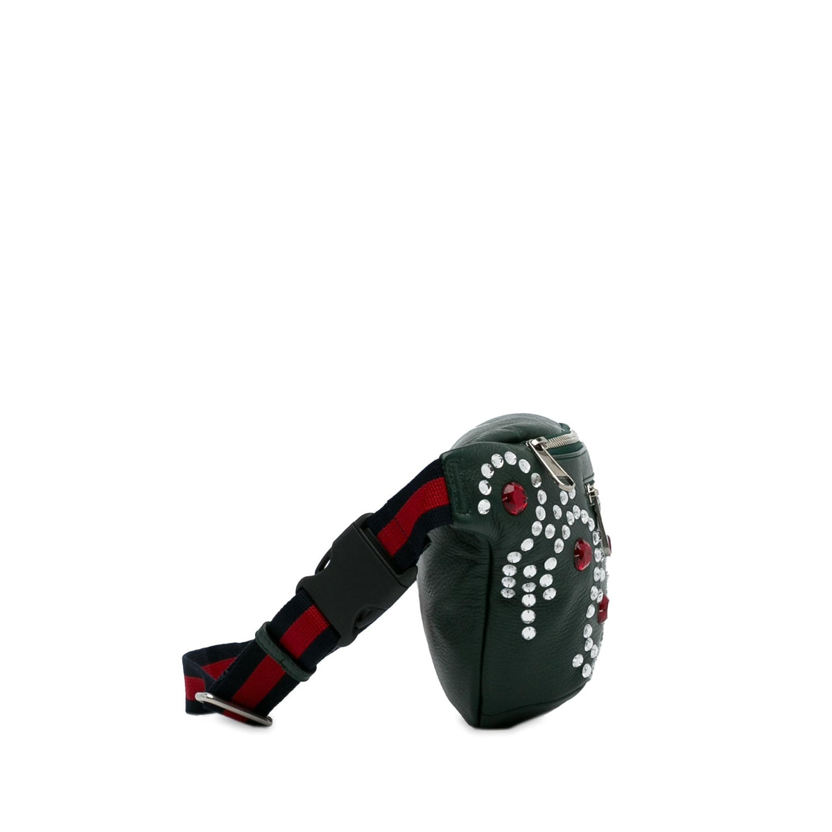 Gucci Crystal Embellished Web Belt Bag (SHG-xRoD5p)