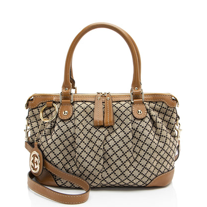 Gucci Diamante Canvas Sukey Medium Satchel