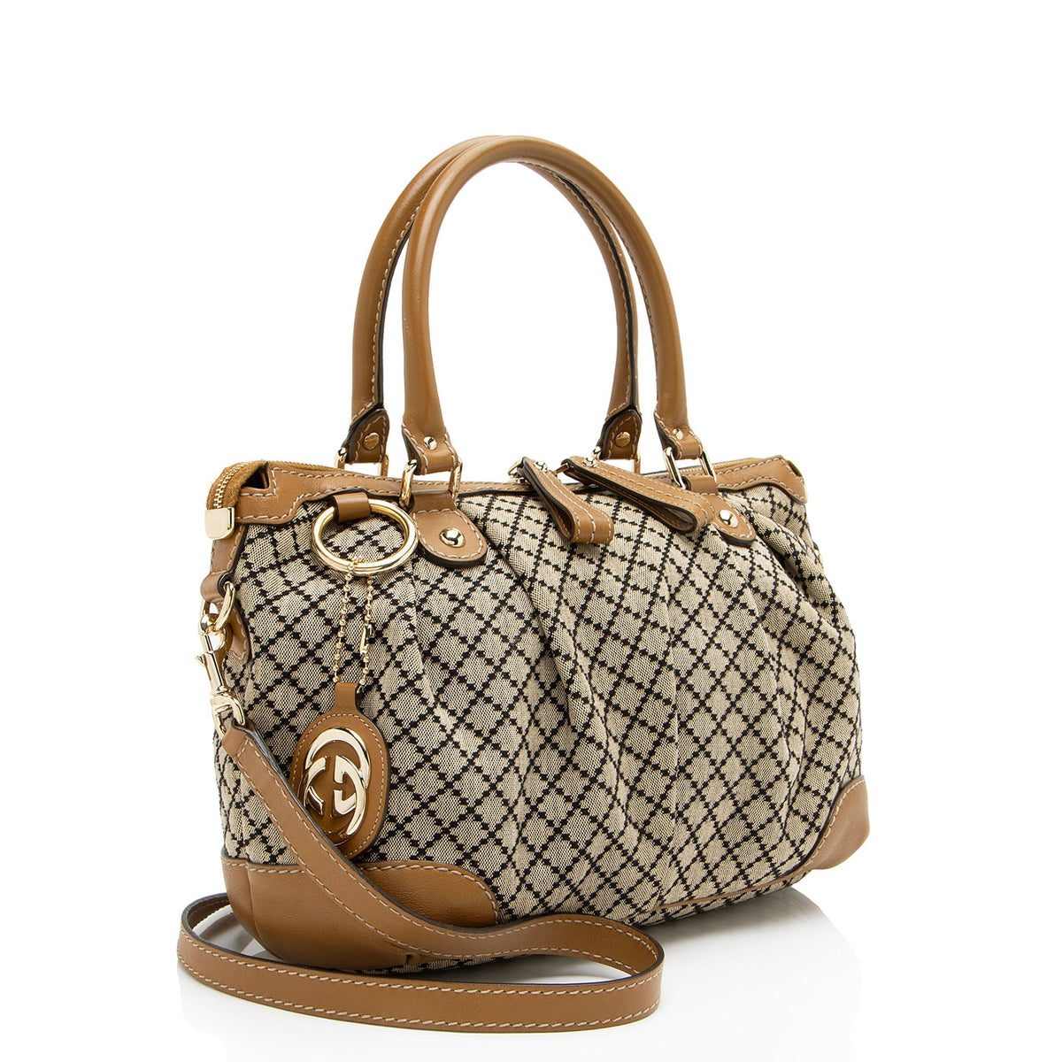 Gucci Diamante Canvas Sukey Medium Satchel