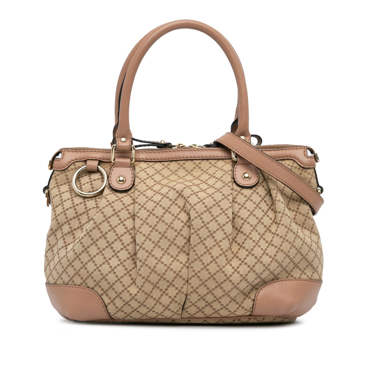 Gucci Diamante Canvas Sukey Satchel