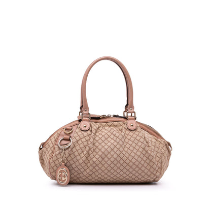 Gucci Diamante Canvas Sukey Satchel