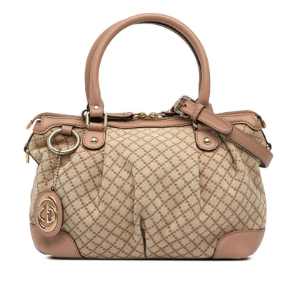 Gucci Diamante Canvas Sukey Satchel