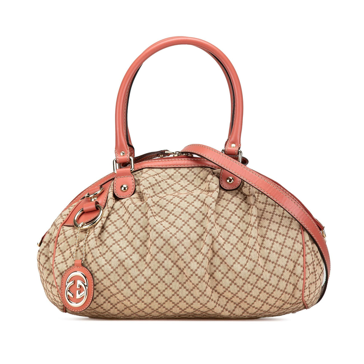 Gucci Diamante Canvas Sukey Satchel
