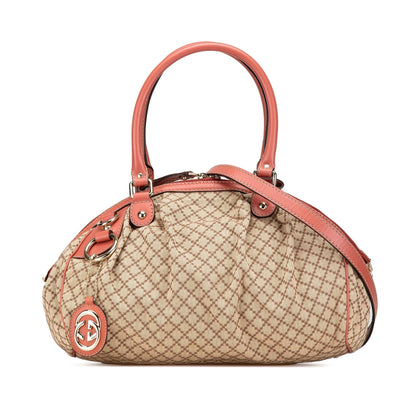 Gucci Diamante Canvas Sukey Satchel