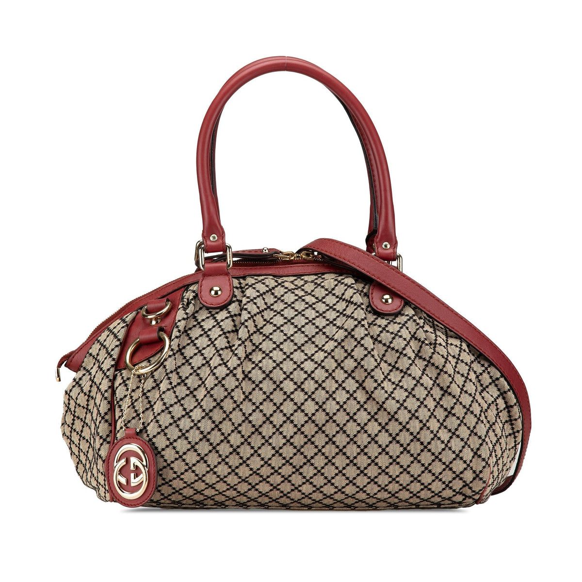 Gucci Diamante Canvas Sukey Satchel