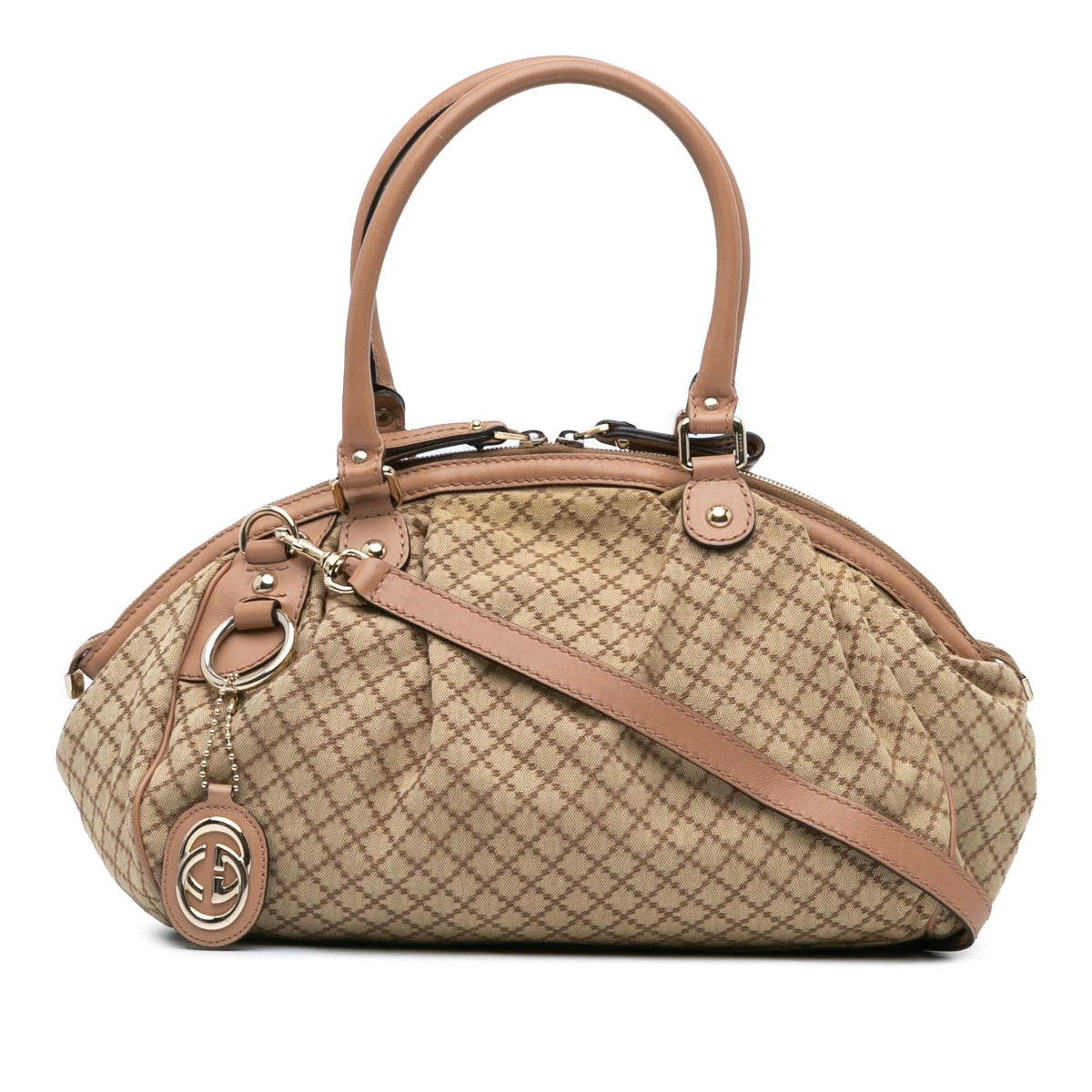 Gucci Diamante Canvas Sukey Satchel