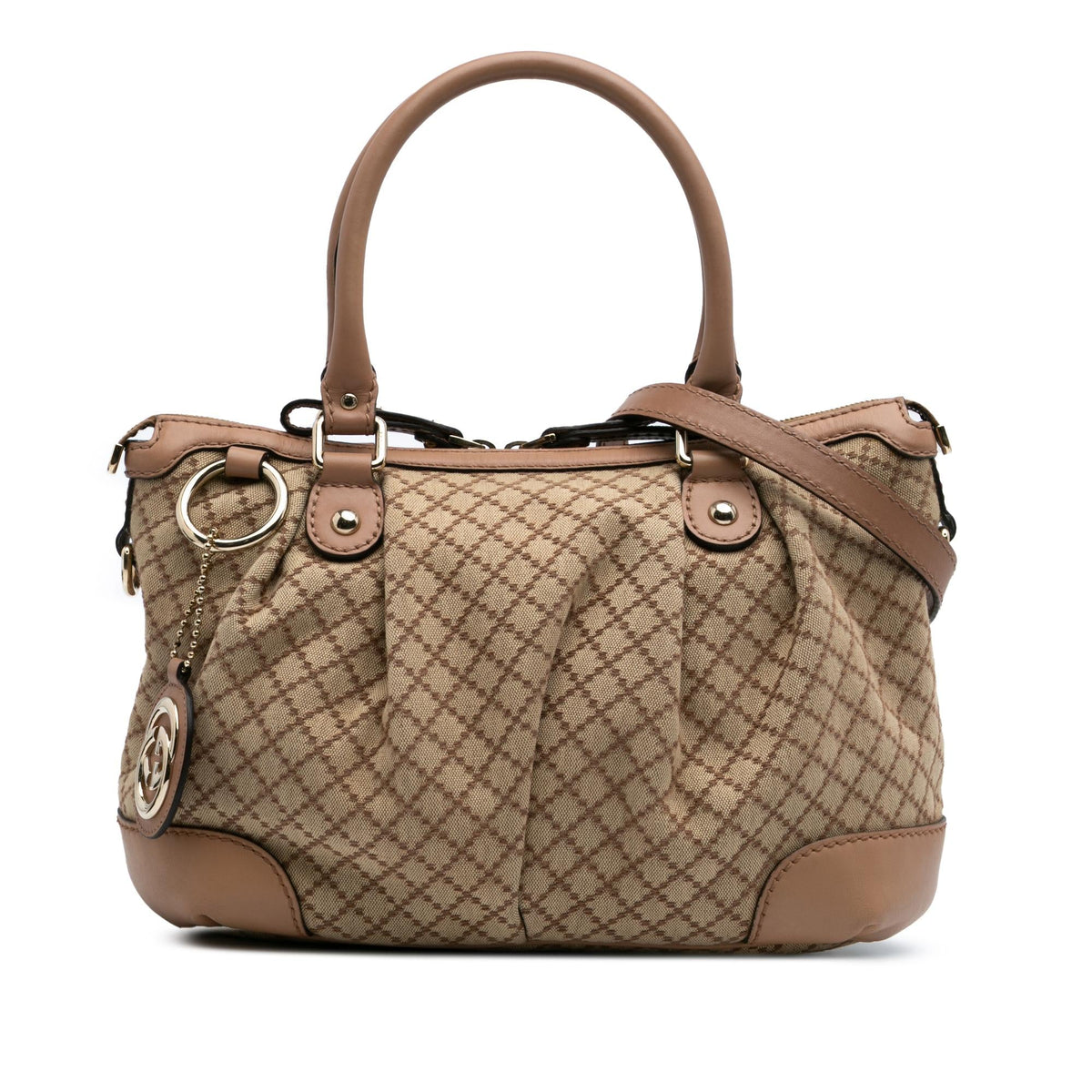 Gucci Diamante Canvas Sukey Satchel