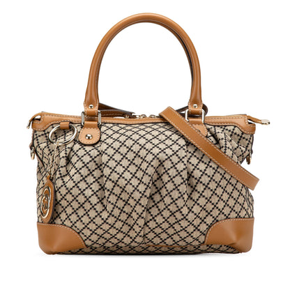 Gucci Diamante Canvas Sukey Satchel