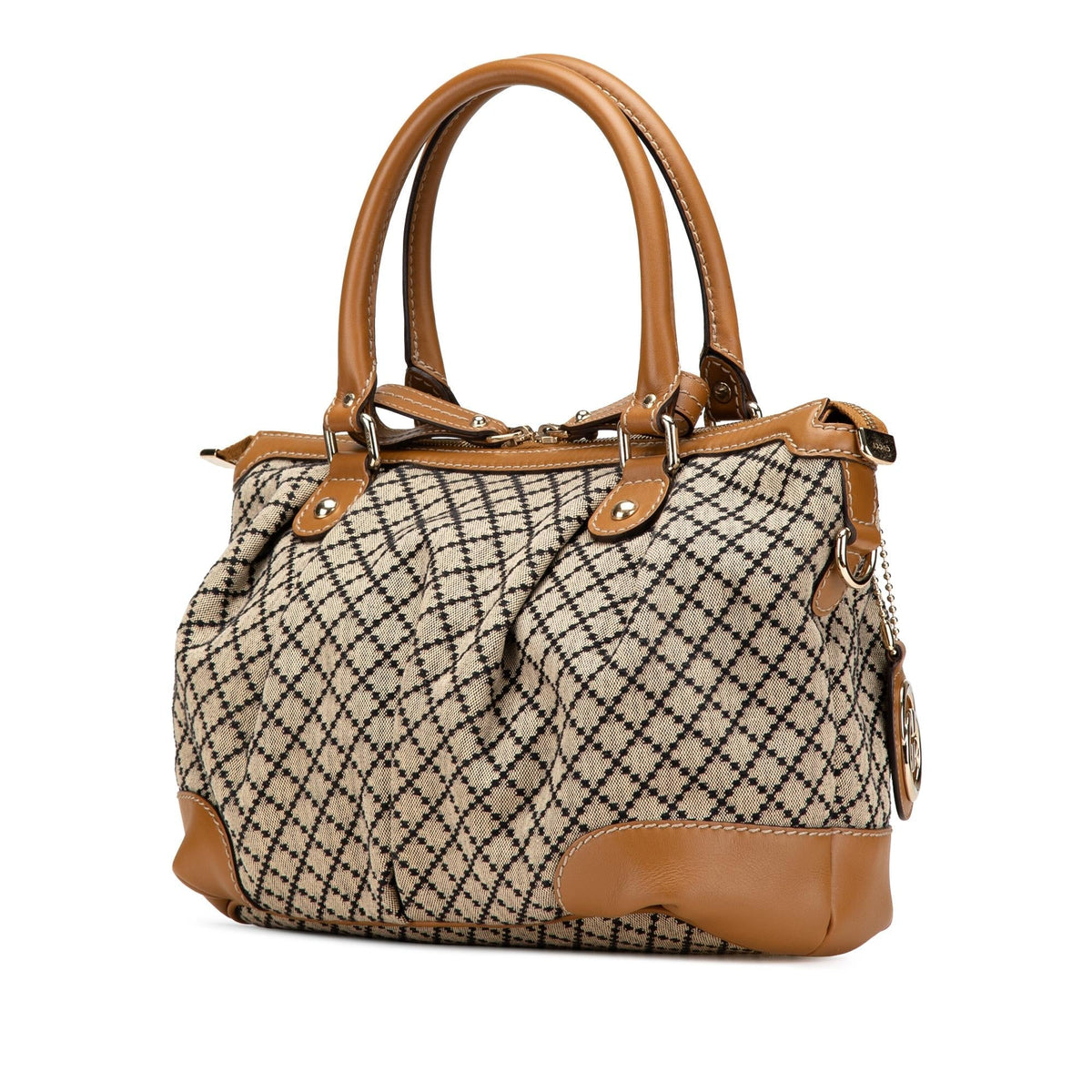 Gucci Diamante Canvas Sukey Satchel