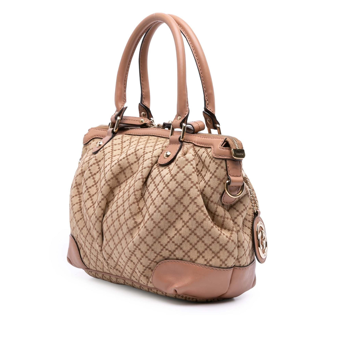 Gucci Diamante Canvas Sukey Satchel
