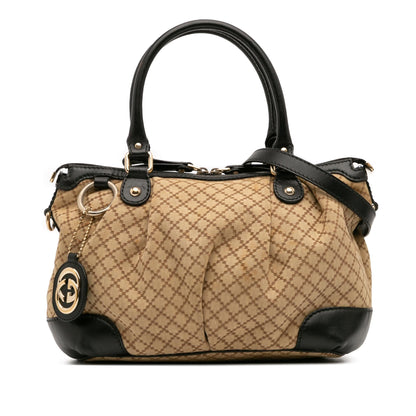 Gucci Diamante Canvas Sukey Satchel