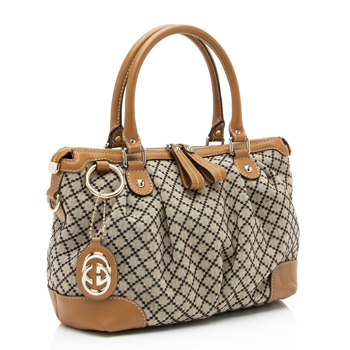Gucci Diamante Canvas Sukey Top Handle Medium Satchel (SHF-23618)