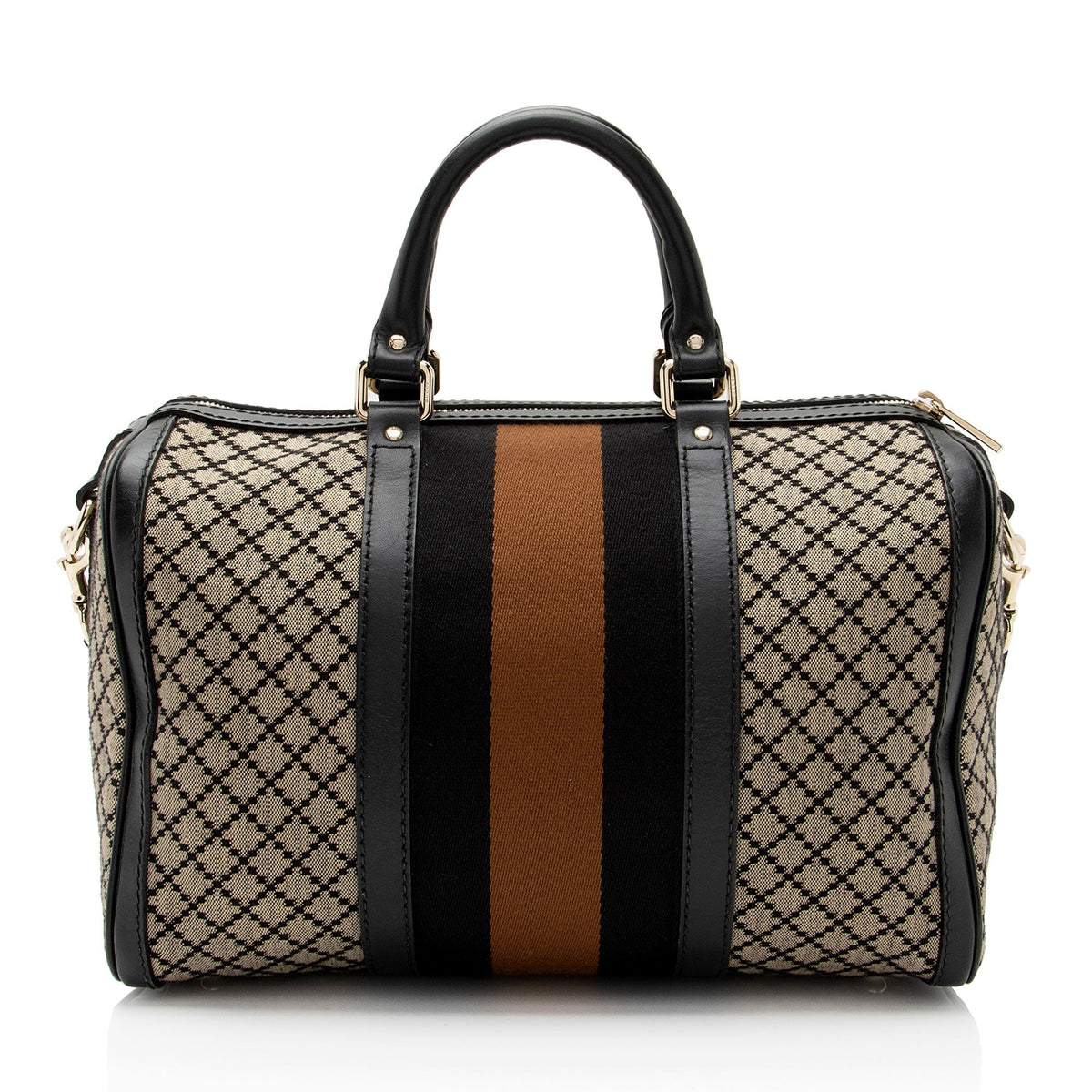 Gucci Diamante Canvas Vintage Web Joy Medium Boston Bag (SHF-6SSWj4)