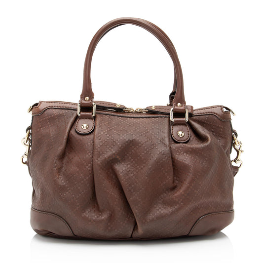 Gucci Diamante Leather Sukey Top Handle Medium Satchel (SHF-pqIl7C)