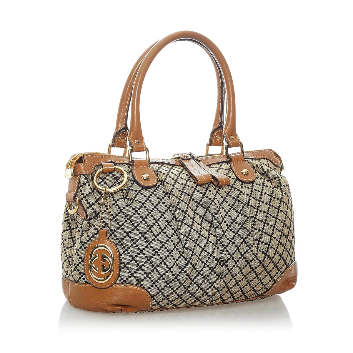 Gucci Diamante Sukey Canvas Satchel (SHG-31083)