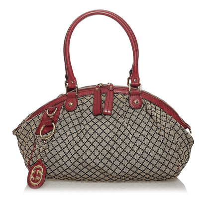 Gucci Diamante Sukey Canvas Satchel (SHG-31216)